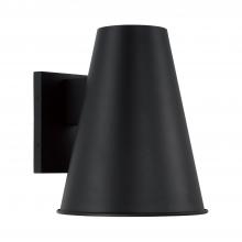 Capital 955112BK - 1-Light Outdoor Night Sky Friendly Cone Wall Lantern in Black with Painted White Interior