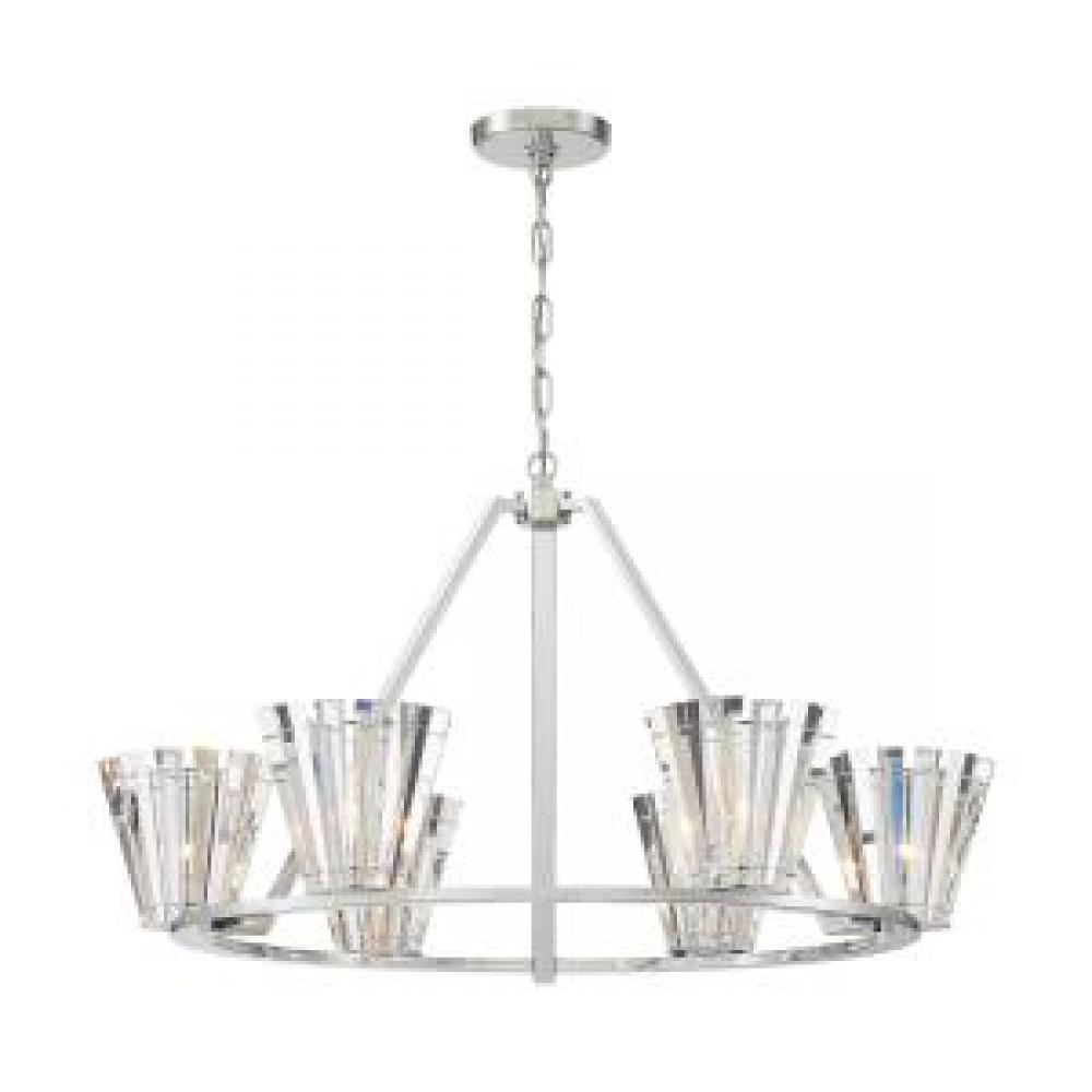 Ricca, 6LT Chandelier, Chr