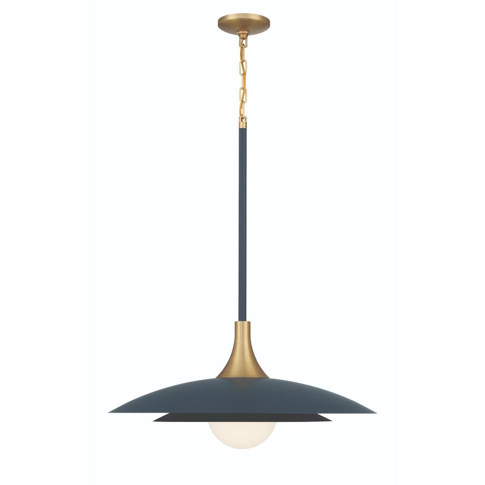 Welsh 1 Light 24&#34; LED Pendant in Blue