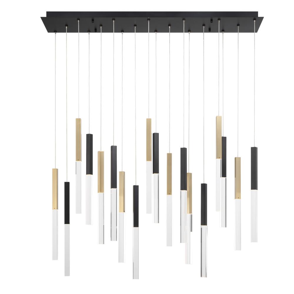 Benicio 18 Light Chandelier in Gold & Black