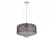 Avenue Lighting HF1505-BLK - Riverside Dr. Collection Round Black Organza Silk Shade and Crystal Dual Mount