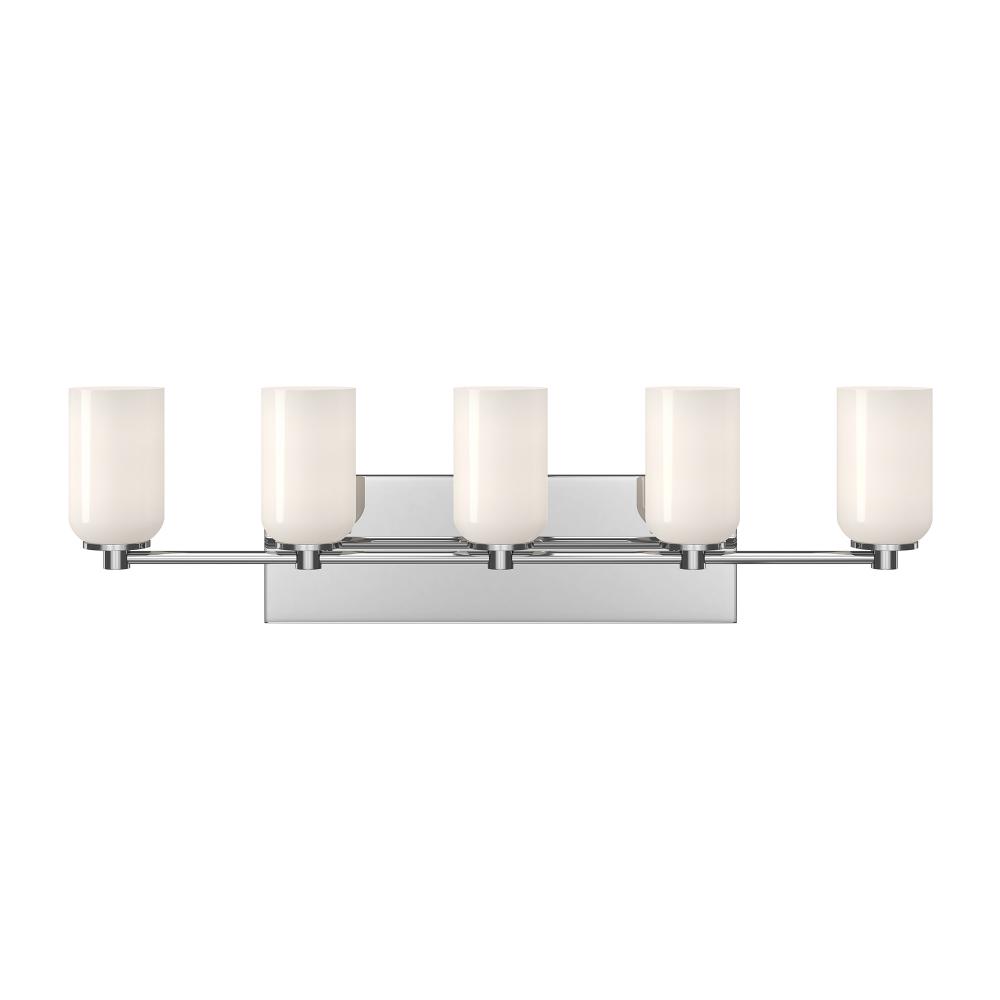 Nola 31-in Chrome/Glossy Opal Glass Socket Vanity Light