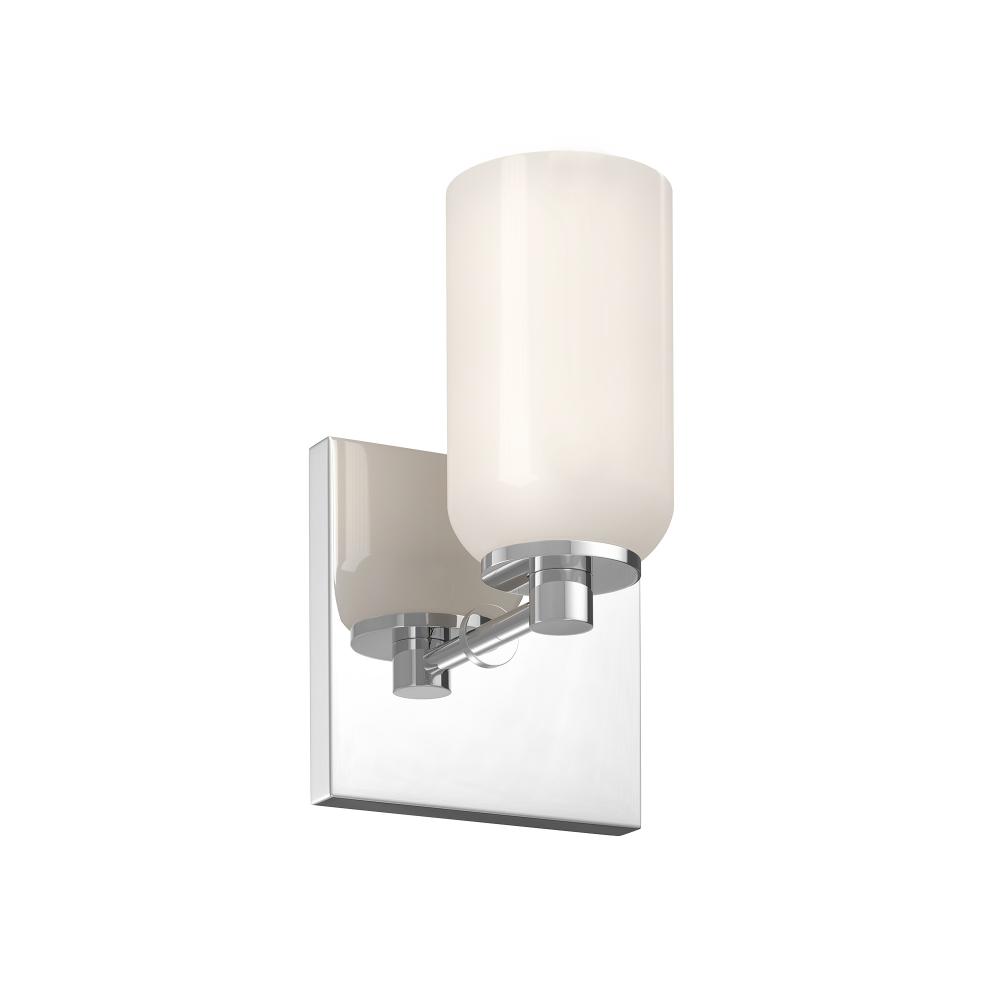 Nola 3-in Chrome/Glossy Opal Glass Socket Wall Sconce