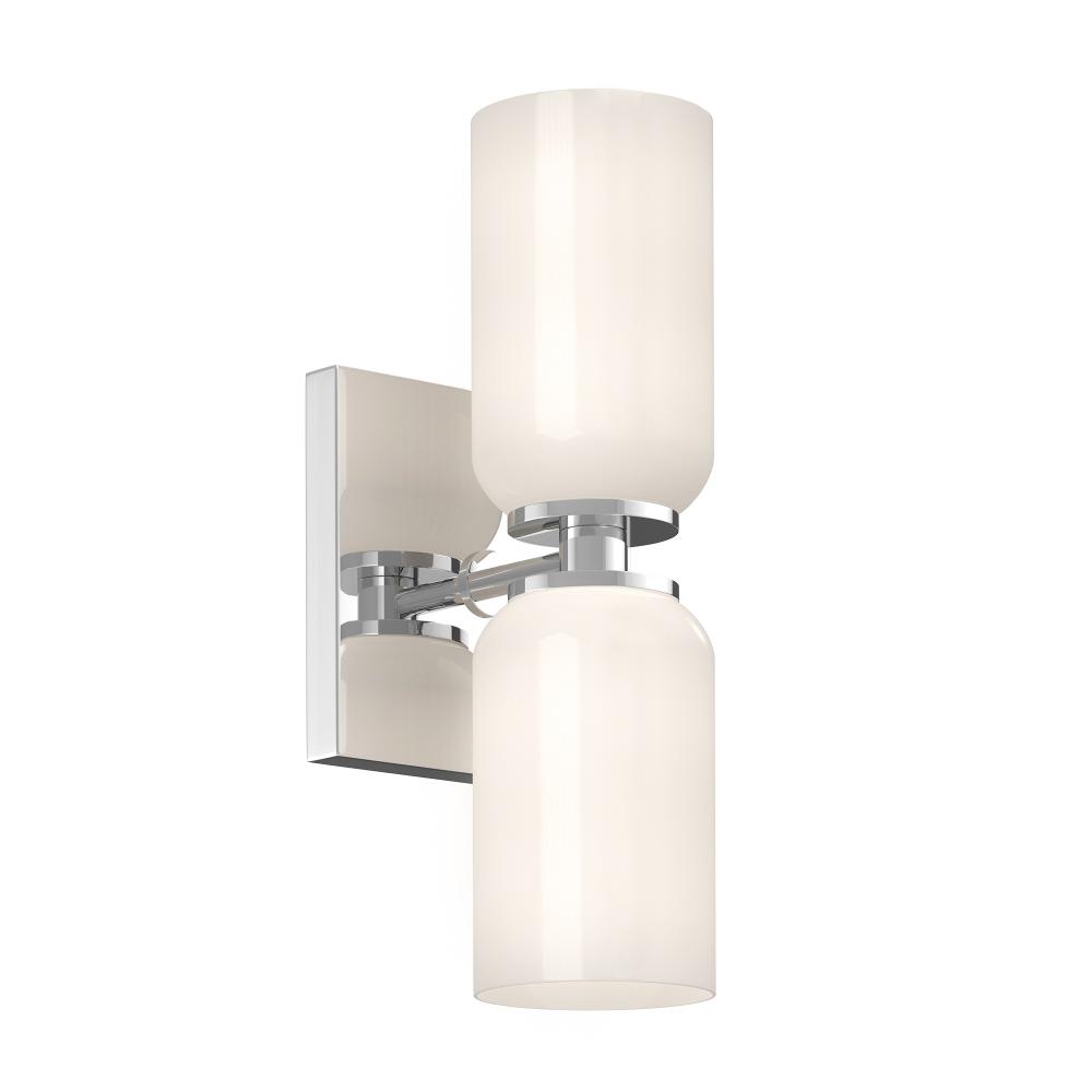 Nola 3-in Chrome/Glossy Opal Glass Socket Wall Sconce