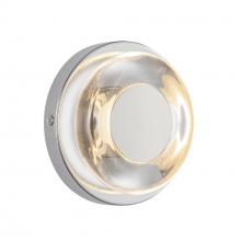 Kuzco Lighting Inc WS97204-CH/CL - Stephord 4-in Chrome/Clear Glass LED Wall Sconce