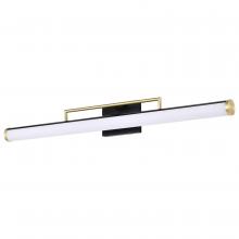 Nuvo 62/1539 - Solano Large Vanity; LED; Black and Brushed Brass Finish; White Acrylic Lens