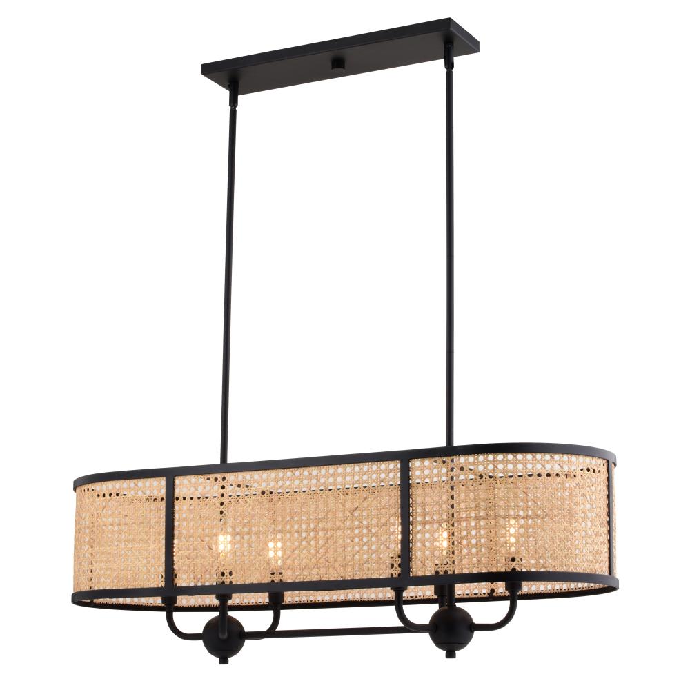 Berens 36-in. W 6 Light Linear Chandelier Matte Black