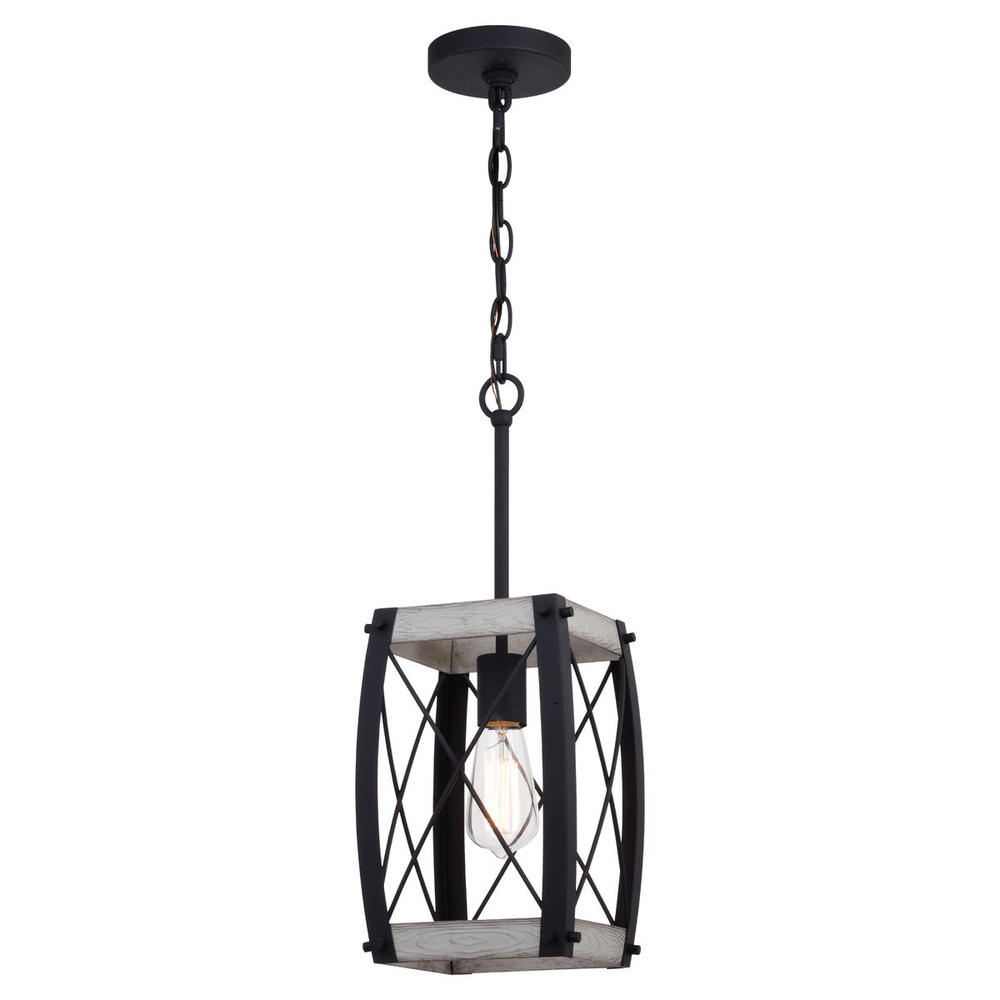 Montclare 7.5-in. Mini Pendant Textured Black and White Ash