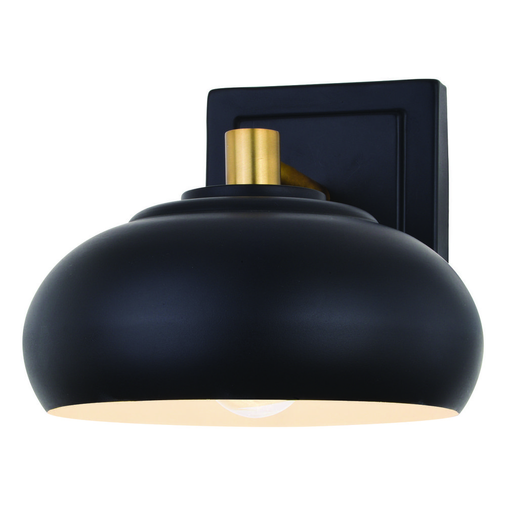 Belmont 1 Light Wall Light Matte Black and Satin Brass