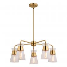 Vaxcel International H0294 - Harper 27-in. W 5 Light Chandelier Natural Brass