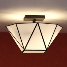 Vaxcel International C0330 - Burnett 14-in. W 2 Light Semi-Flush Mount Matte Black