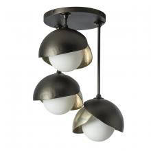 Hubbardton Forge 121374-SKT-14-86-GG0711 - Brooklyn 3-Light Double Shade Semi-Flush