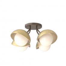 Hubbardton Forge 121375-SKT-05-86-GG0711 - Brooklyn 4-Light Single Shade Semi-Flush