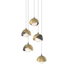 Hubbardton Forge 131125-SKT-LONG-07-86-GG0711 - Brooklyn 5-Light Double Shade Pendant