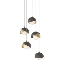 Hubbardton Forge 131125-SKT-LONG-86-20-GG0711 - Brooklyn 5-Light Double Shade Pendant