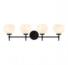 Lighting One US V6-L8-9621-4-BK - Hannah 4-Light Bathroom Vanity Light in Matte Black