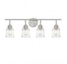 Lighting One US V6-L8-8055-4-SN - Fuller 4-Light Bathroom Vanity Light in Satin Nickel