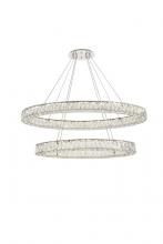 Elegant 3503D40C - Monroe Integrated LED light Chrome Chandelier Clear Royal Cut Crystal
