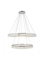 Elegant 3503D42C - Monroe Integrated LED light Chrome Chandelier Clear Royal Cut Crystal