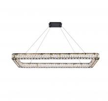 Elegant 3504D50L1BK - Monroe 50 inch LED Single rectangle pendant in black