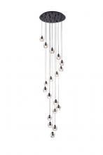 Elegant 3505D20BK - Eren 18 lights Black pendant