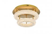 Elegant 3800F18L2SG - Bowen Flush Mount D18' 'H10'' LED 36W DIM 3CCT  Satin Gold