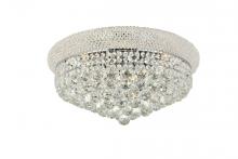 Elegant V1800F20C/RC - Primo 10 light Chrome Flush Mount Clear Royal Cut Crystal