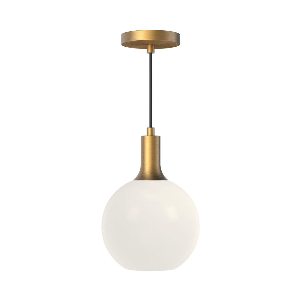 Castilla 8-in Aged Gold/Opal Matte Glass 1 Light Pendant