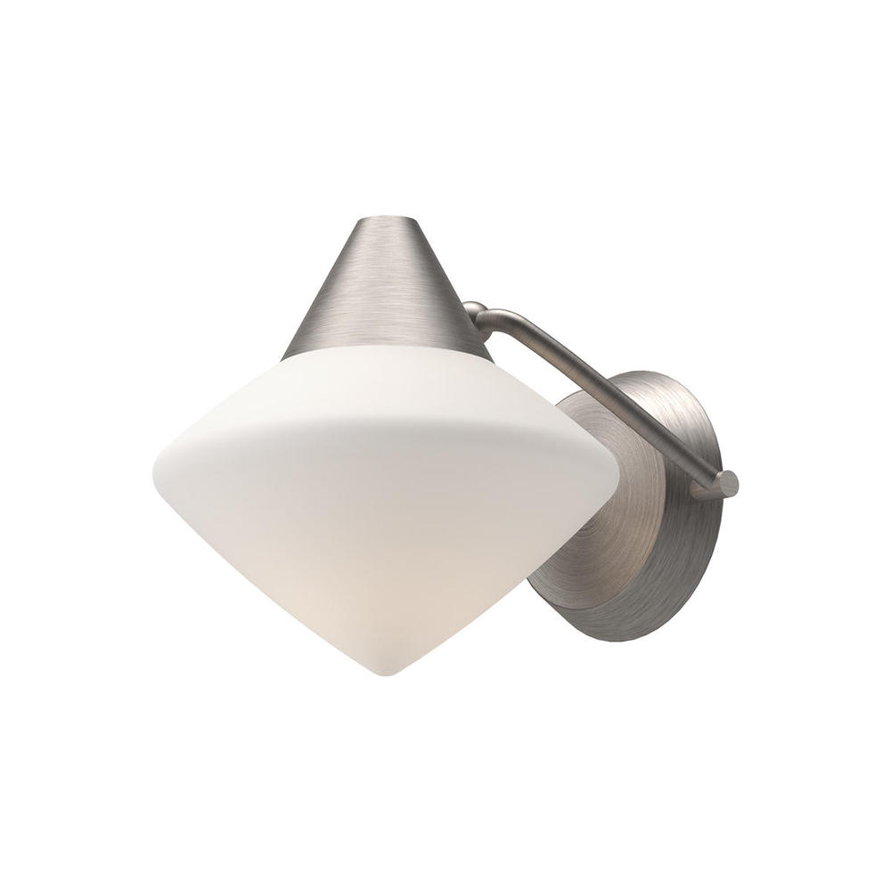 Nora 8-in Brushed Nickel/Opal Matte Glass 1 Light Wall/Vanity