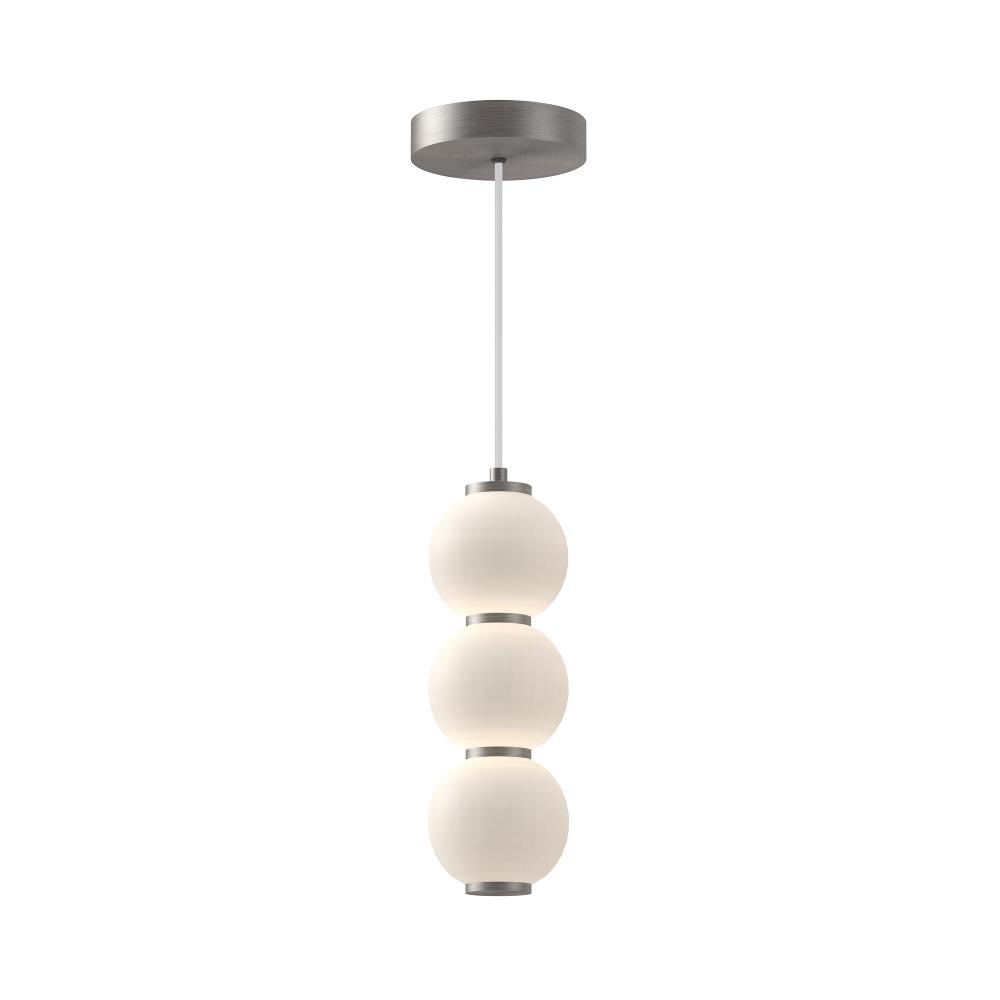 Bijou 7-in Brushed Nickel/Opal Matte Glass LED Pendant