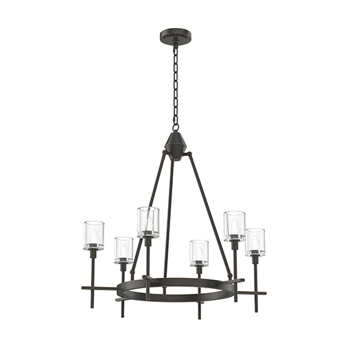 SALITA 6 LIGHT CHANDELIER URBAN BRONZE CLEAR CRYSTAL