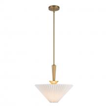 Alora Lighting PD497016BGFW - Bridgette 16-in Brushed Gold/Folded White Socket Pendant