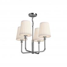 Alora Lighting CH628423CHOP - Plisse 23-in Chrome/Opal Matte Glass 4 Lights Chandeliers