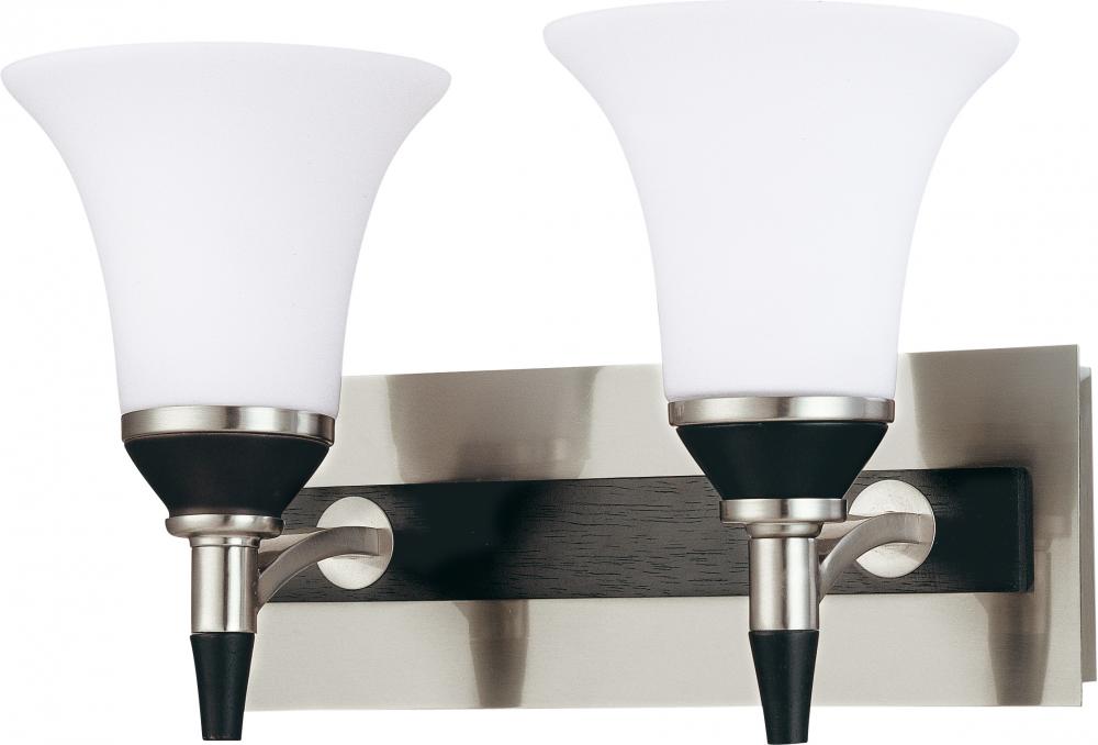 Keen ES; 2 Light; Vanity with Satin White Glass; Lamp Included