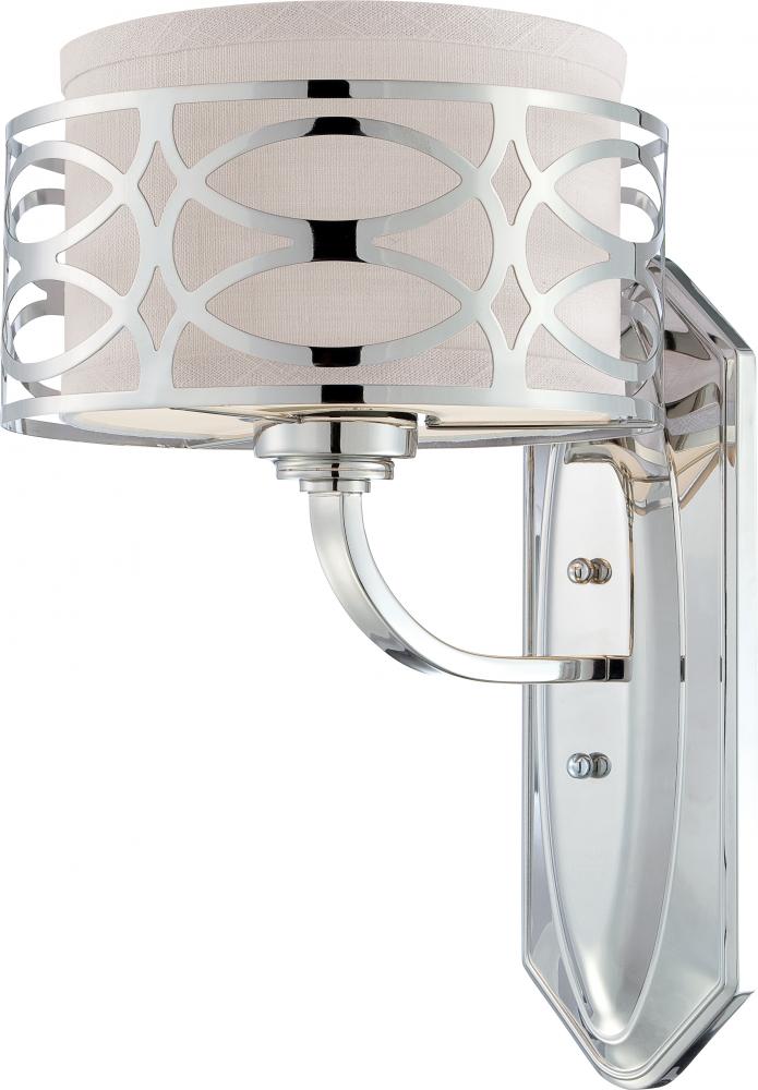 Harlow - 1 Light Vanity with Slate Gray Fabric Shade - Polished Nickel Finish