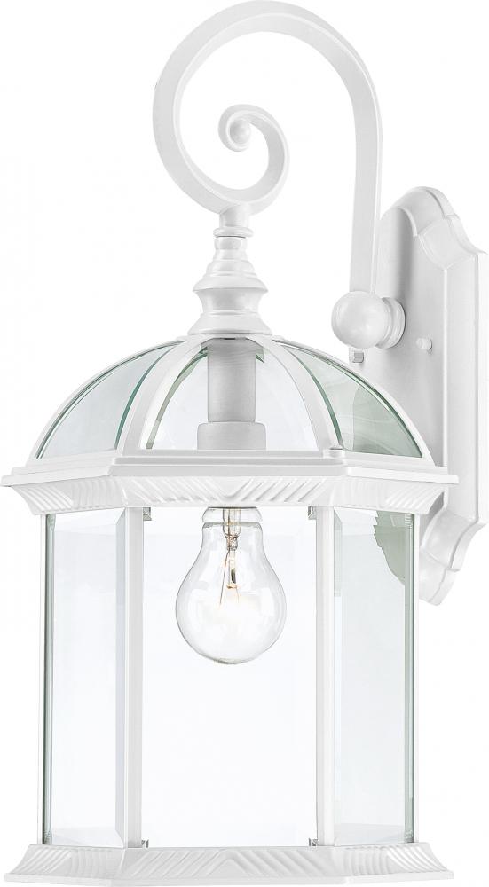 Boxwood - 1 Light 19&#34; Wall Lantern with Clear Beveled Glass - White Finish