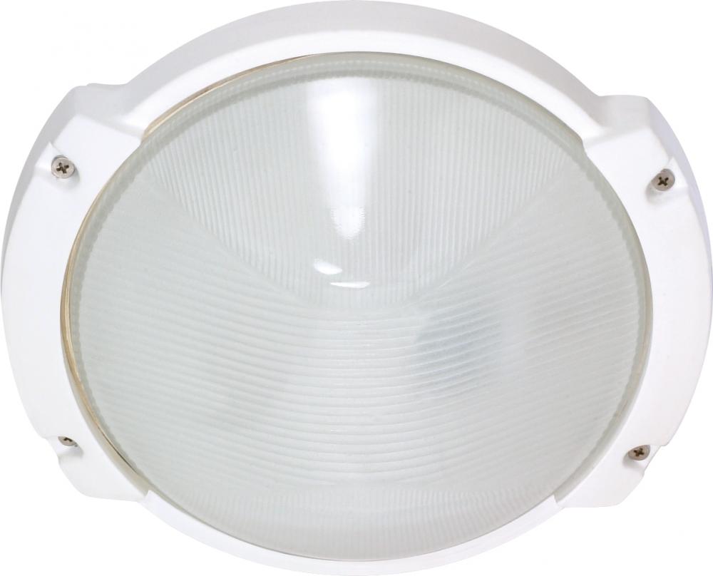 1 Light - 11&#34; Oblong Round Bulkhead - Semi Gloss White Finish