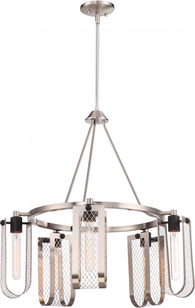 Bandit - 5 Light Hanging Fixture; Brushed Nickel Finish