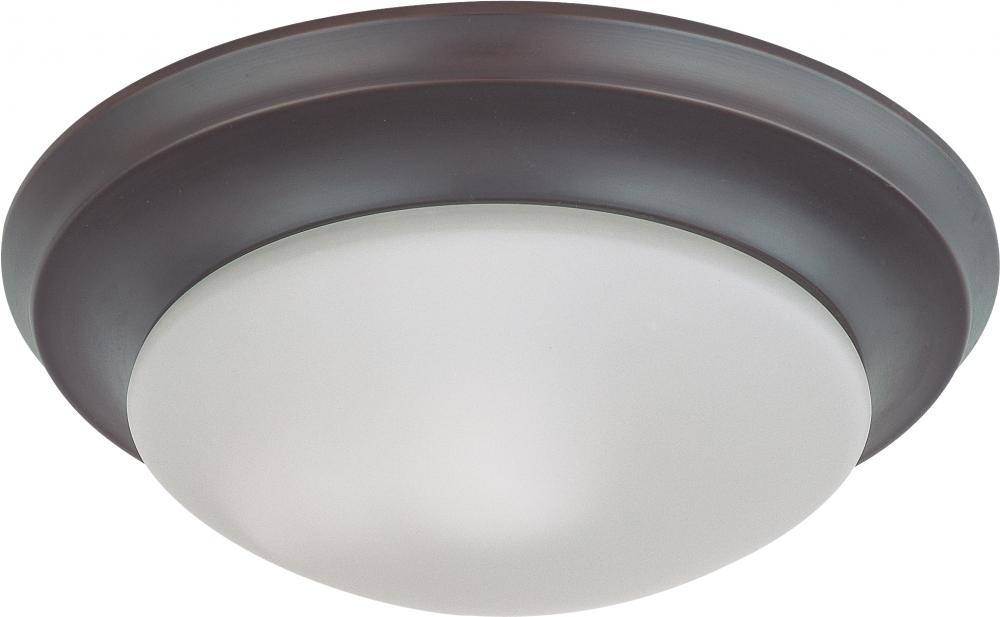 1 Light 12&#34; Flush Mount Twist & Lock with Frosted White Glass; Color retail packaging