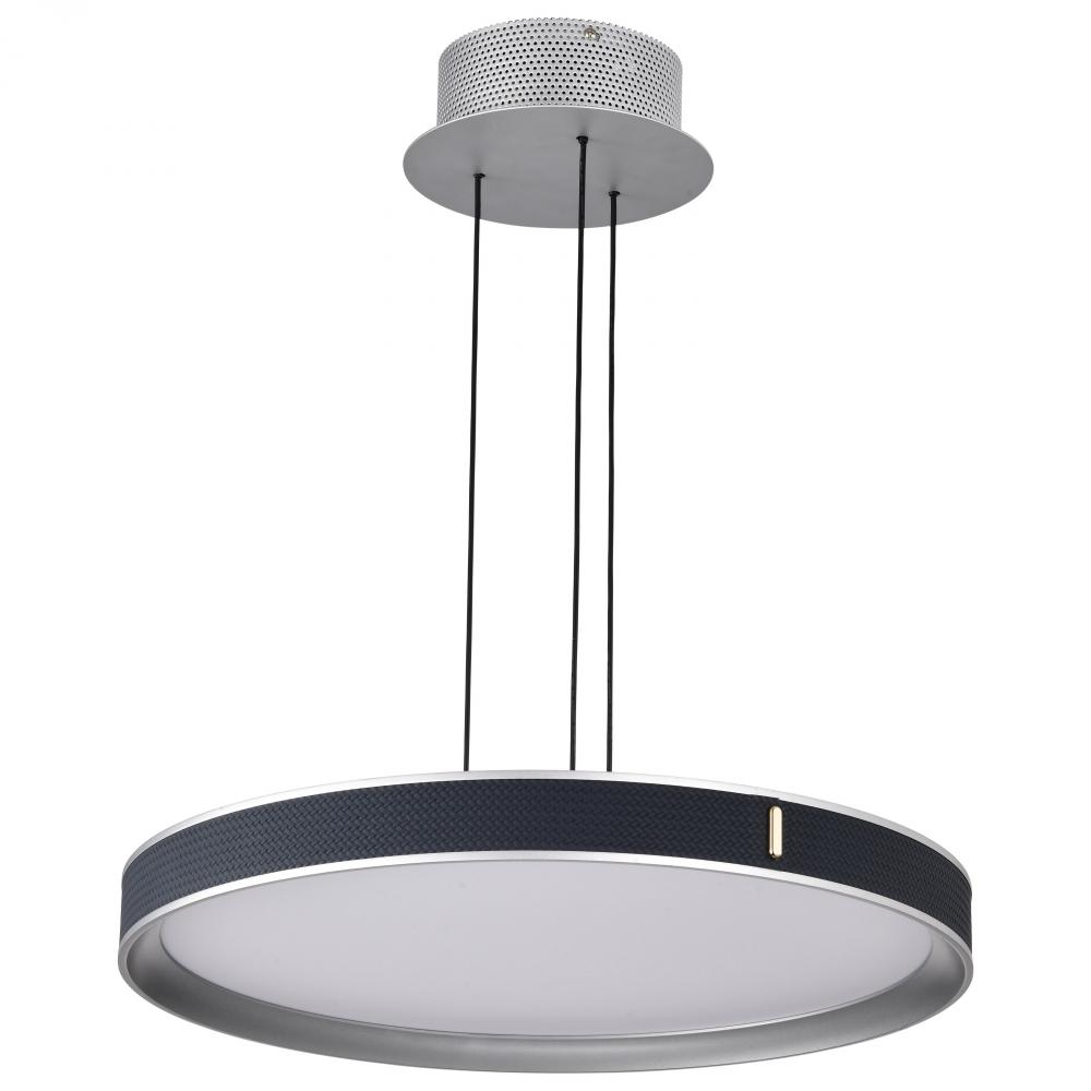 Bandon; 20 Inch LED Pendant; Gray with Blue Wrap; Acrylic Lens