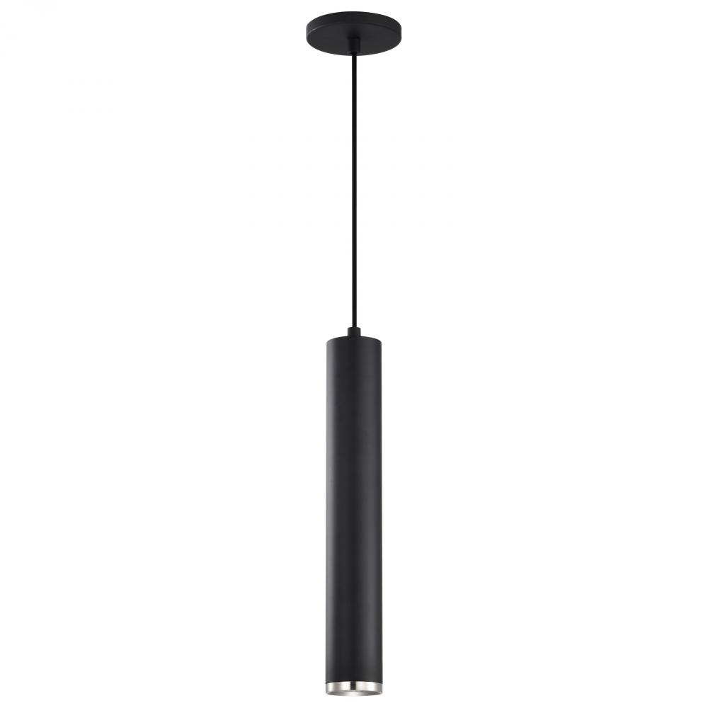 Century; 12 Watt; 16&#34;; LED Pendant; Matte Black and Brushed Nickel Finish