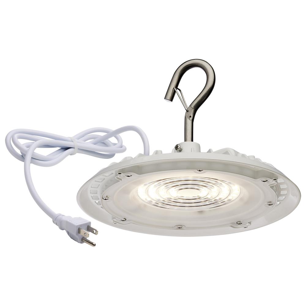 80 Watt; Hi-Pro Shop Light with Plug; 8&#34; Dia.; 5000K; White Finish; 120 Volt