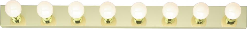 8 Light - 48&#34; Vanity Strip - Polished Brass Finish