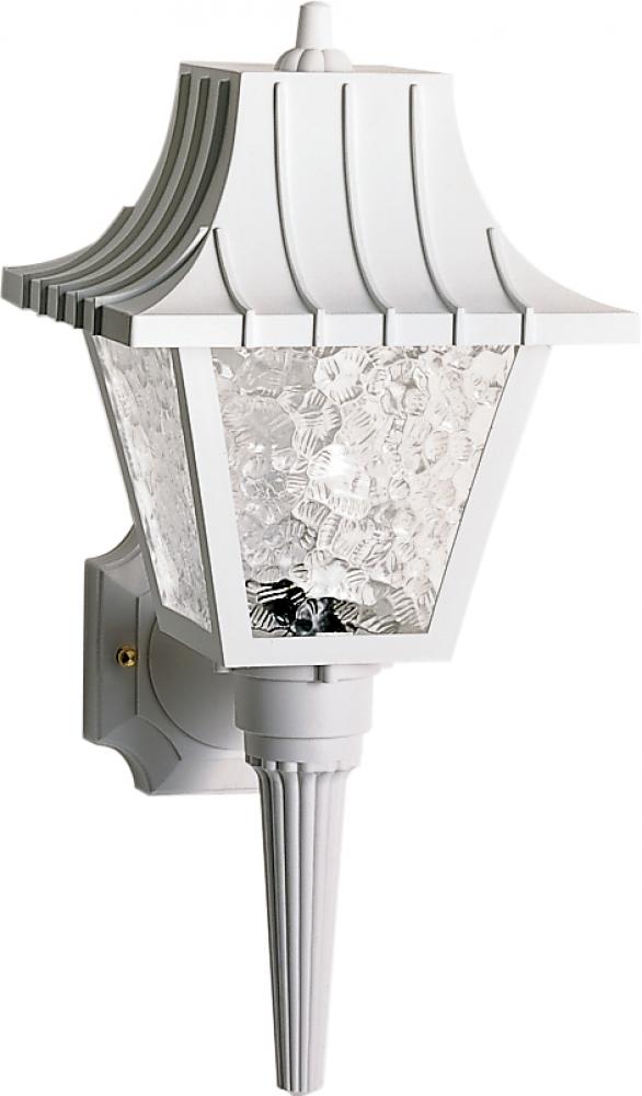 1 Light - 18&#34; Mansard Lantern withTextured Acrylic Panels - White Finish