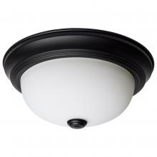 Nuvo 60/127 - 2 Light; 11 Inch; Flush Mount; Matte Black Finish; Opal Glass