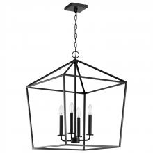 Nuvo 60/7942 - Emma 4 Light Large Pendant; Matte Black Finish