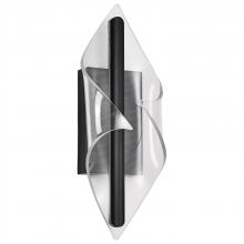 Nuvo 62/2021 - Geneva; 18 Inch LED Small Wall Sconce; Matte Black; Silk Screened Acrylic Lens