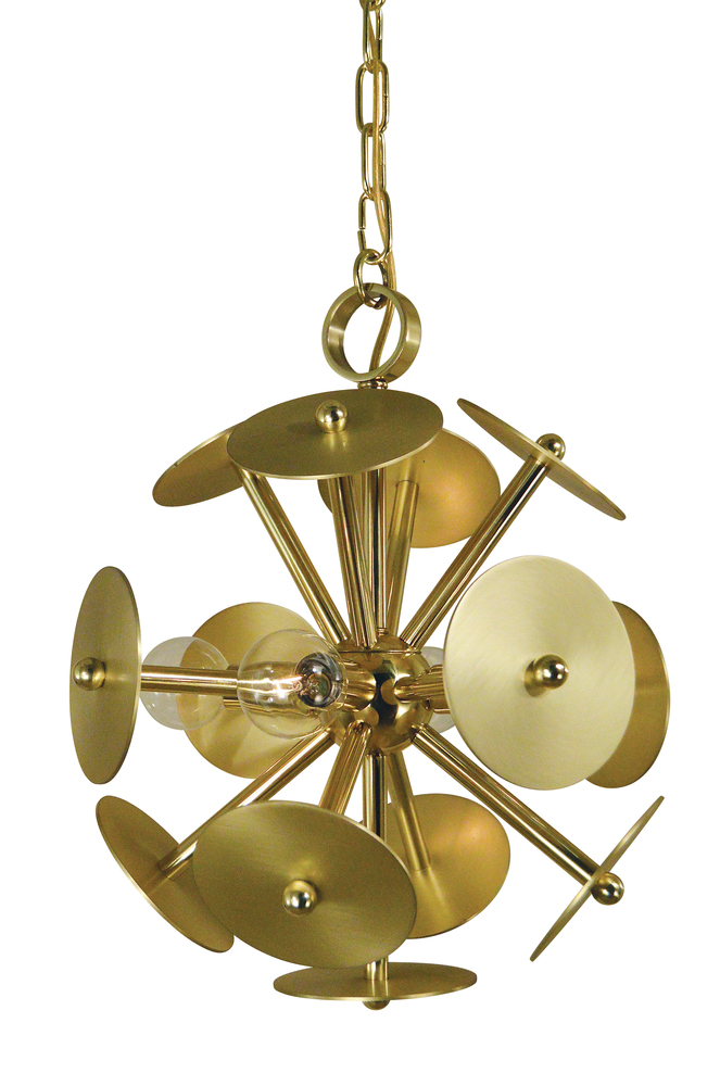 4-Light Polished Nickel/Satin Pewter Apogee Mini Chandelier