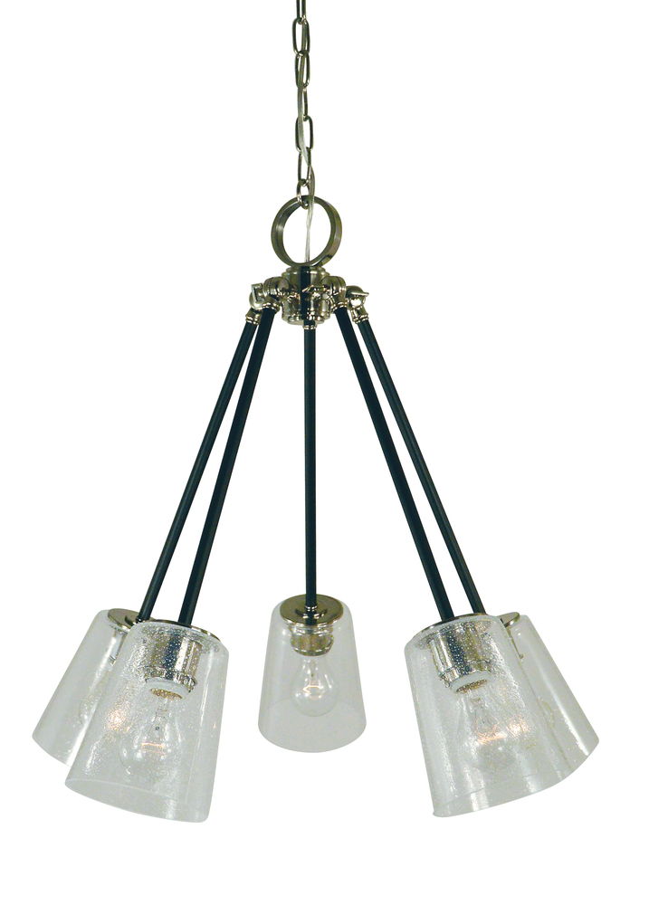 5 Light Polished Nickel/Matte Black Felix Chandelier