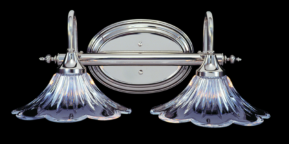 2-Light Polished Silver Geneva Sconce